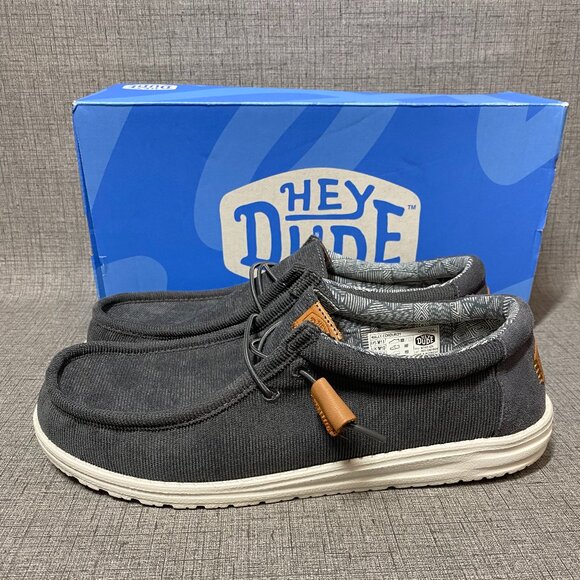 Hey Dude Wally Corduroy Charcoal NEW main image 7
